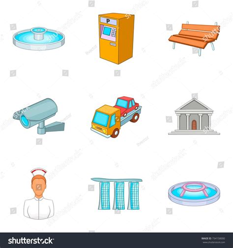 Sights Icons Set Cartoon Set 9 Stock Vector (Royalty Free) 734158000 ...