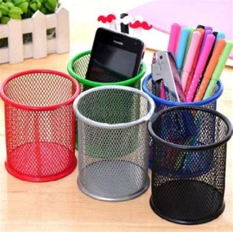 Aliexpress.com : Buy Round Cosmetic Metal Pen Pencil Pot Holder Stationery Container Organizer ...