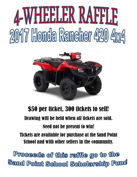 Scholarship Raffle! Win A Four Wheeler! - 830 AM KSDP – Sand Point, AK