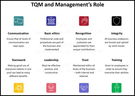 Describes the TQM Model and the Eight Principle Elements