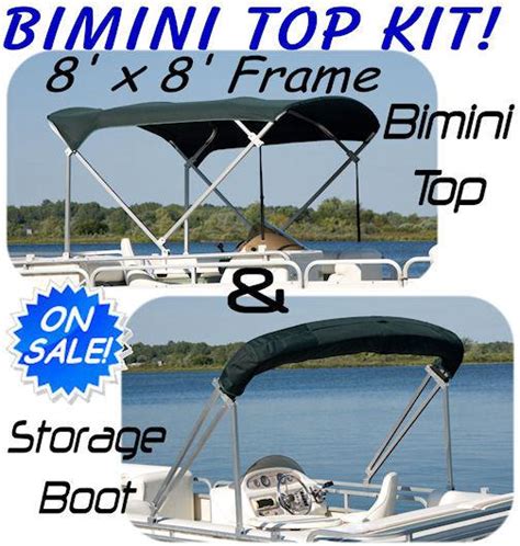 Find NEW Pontoon Boat Bimini Frame, Top and Storage Boot Kit - 4 Bow - 8' x 10' in Mishawaka ...