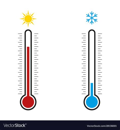 Thermometer measuring hot and cold temperature Vector Image