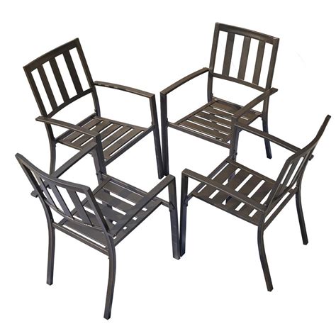 Patio Festival Metal Outdoor Dining Chair (4-Set)-PF19271 - The Home Depot