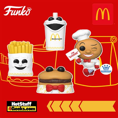 2022 NEW McDonald's Funko Pops - Meal Squad Hamburger, French Fries, Squad Cup & Speedee