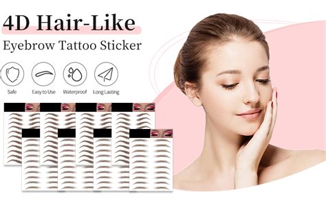 Amazon.com : Eyebrow Tattoo Stickers 90 Pairs, 9 Sheets Eyebrow Temporary Tattoo Peel Off ...