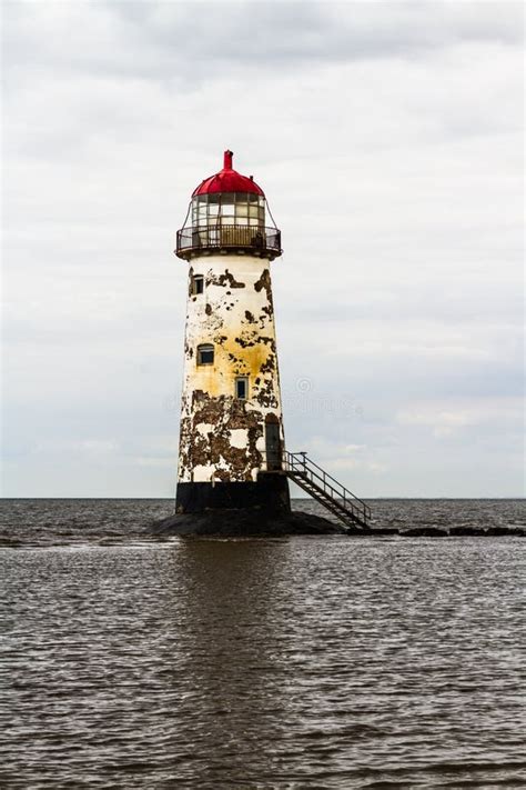 Point of Ayr Lighthouse. stock photo. Image of iron, architecture ...