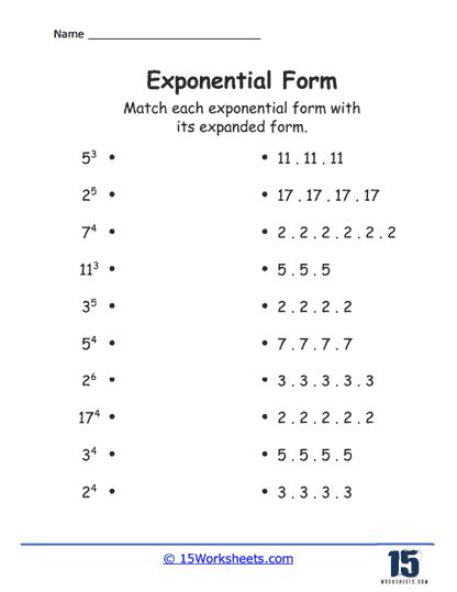 Exponential Form Worksheets - 15 Worksheets.com - Worksheets Library