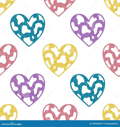 Seamless Pattern Heart Shape.Design Print Fabric Textile Stock ...