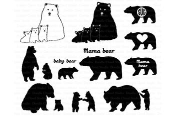 Bear SVG, Bear Family svg, Bears SVG files for Silhouette Cameo and Cricut