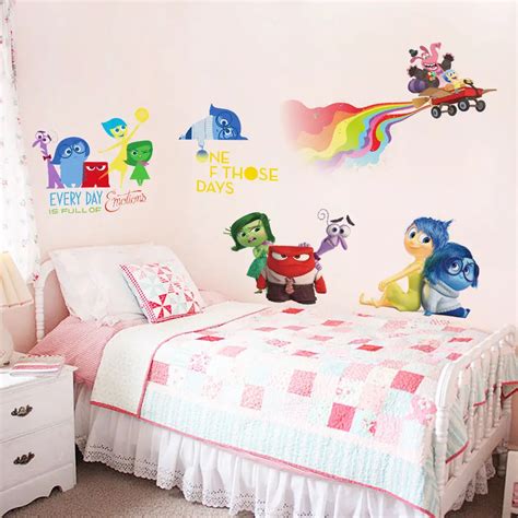 INSIDE OUT Riley Joy Sadness Fear Disgust Anger movie wall sticker kids ...