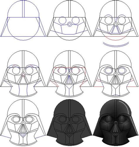 Darth Vader Helmet Drawing Easy - Darth Vader Helmet Drawing at GetDrawings | Free download ...