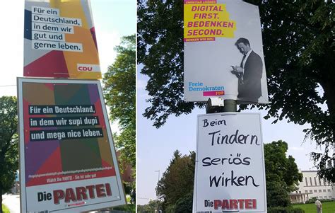 Die PARTEI reagiert mit Wahlplakaten auf Wahlplakate