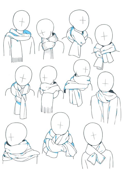 Scarf Drawing Reference and Sketches for Artists