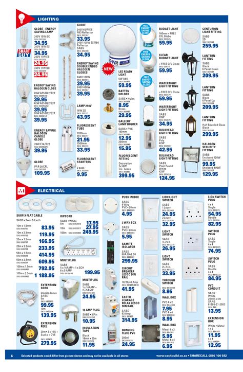 Cashbuild Catalogue, Building Materials Prices