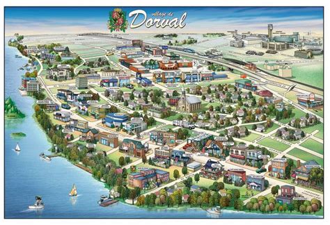 Dorval, Pictorial Maps, Life Map, Travel Dreams, Vermont, Hometown, Leisure, The Good Place ...