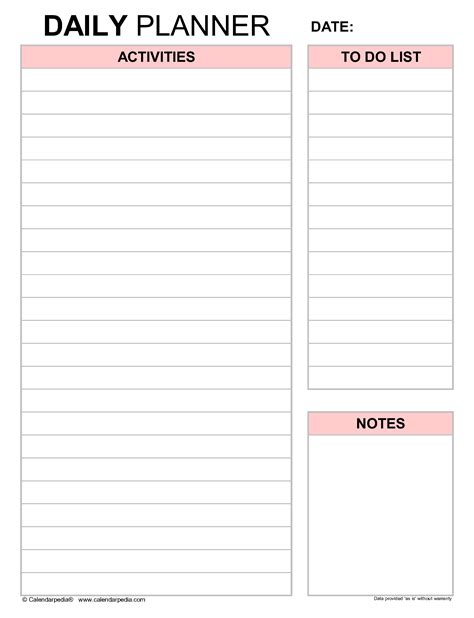 Free Daily planners in PDF format - 20+ templates