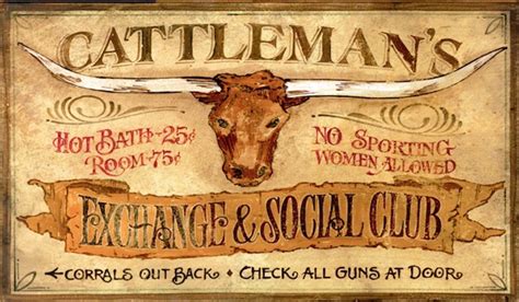 Cattleman's Vintage Western Signs | Vintage Ranch Decor | Rustic Western Cattleman's Club sign