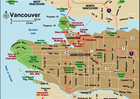 Vancouver Map | downtown vancouver, city map vancouver, map of vancouver | Vancouver map ...