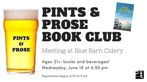 Pints & Prose: The Day the World Came to Town, Blue Barn Cidery, Hilton, June 14 2023 | AllEvents.in