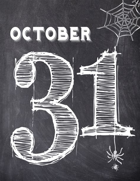 Halloween October 31 Wall Art Free Printable - Paper Trail Design