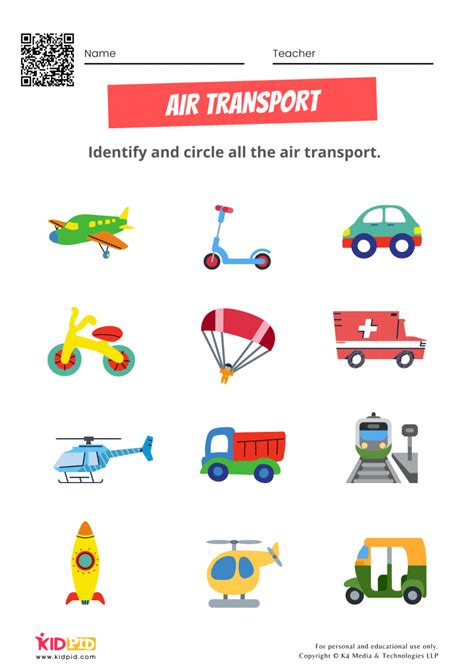 Free Transportation Worksheets for Preschoolers - Kidpid