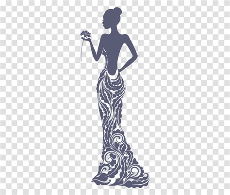 Dress Silhouette Drawing Evening Gown Elegant Black Woman Silhouette ...