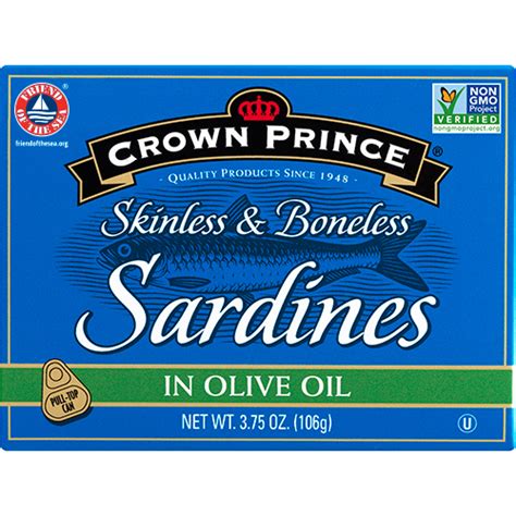 Skinless & Boneless Sardines in Olive Oil with Omega-3 | Crown Prince Inc.