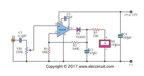 Analog vu meter schematic – Electronic projects circuits