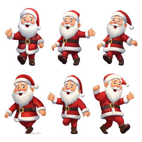 Christmas Santa Claus Character Design Model Sheet With Walk Cycle Animation And Lip Sync, Santa ...