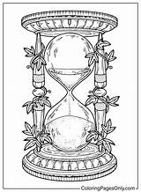 Hourglass Coloring Glass Drawing Hour Clip Kids Clock Sand Pages Time  sketch template