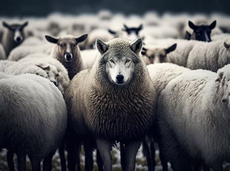 Wolf between sheeps , GEnerative AI illustration | THINK Digital ...