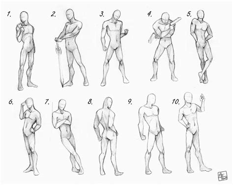 Male poses chart by AonikaArt on DeviantArt