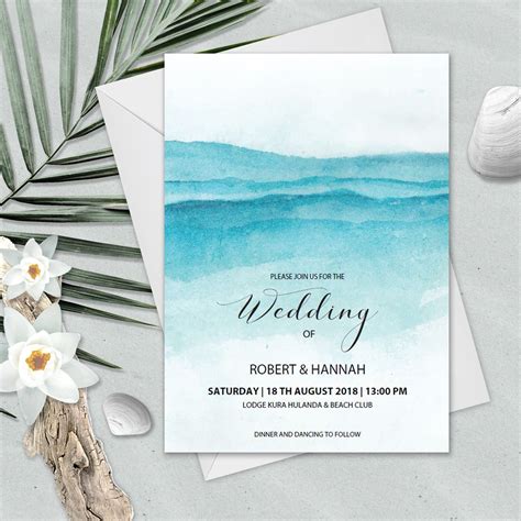 Beach Wedding Invitations - jenniemarieweddings