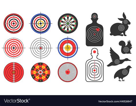 Shooting range target human and animals Royalty Free Vector