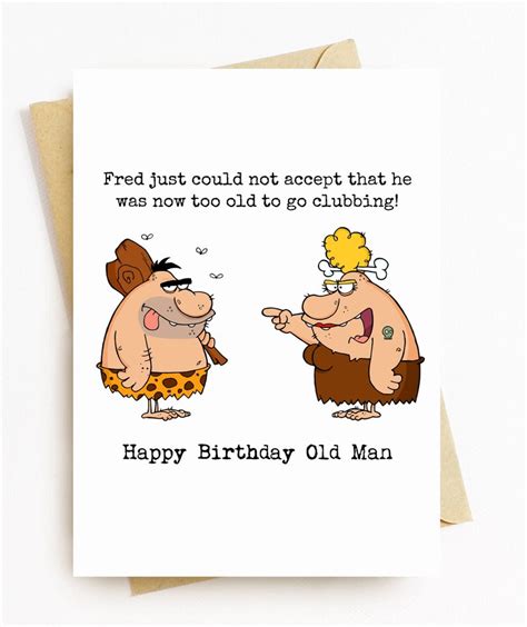 JE408 Funny Happy Birthday Card Old Man - Etsy UK