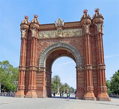 The Arc De Triomf in Barcelona, Spain Stock Image - Image of famous ...