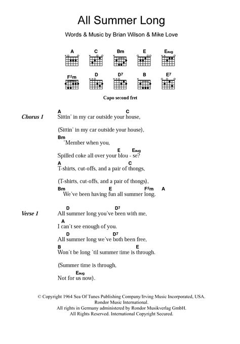 All Summer Long by The Beach Boys - Guitar Chords/Lyrics - Guitar Instructor