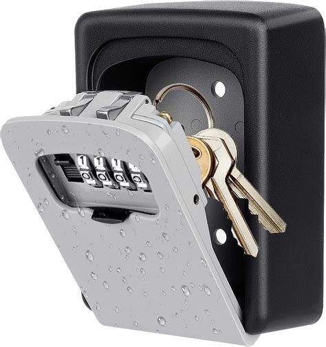 Amazon.com: Key Lock Box Wall Mounted, 4 Digit Combination Lock Box for House Key Weatherproof ...