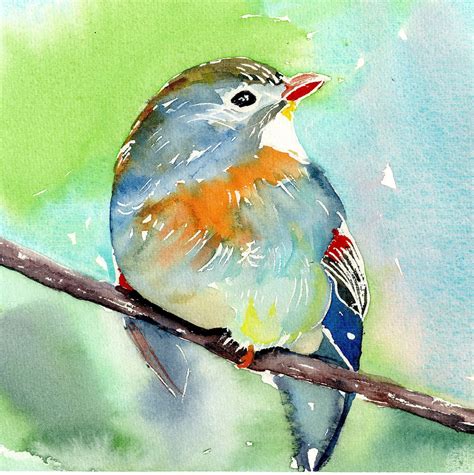 Bird Art Watercolor - Male Nightingale | Bird art, Watercolor art ...