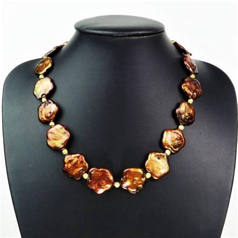 Bronze Coin Pearl Necklace For Sale at 1stdibs