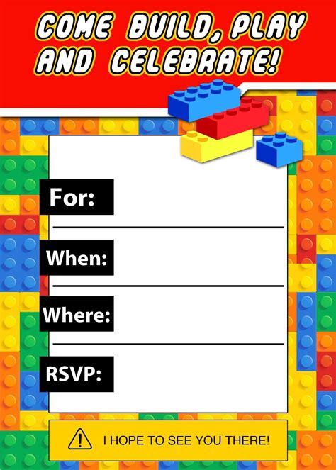 Free Building Blocks Invitation Download - My Party Templates