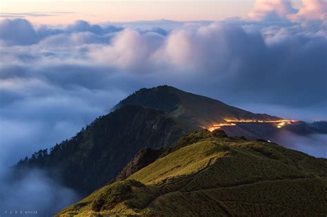 nature, Landscape, Mountain, Trees, Clouds, Birds Eye View, Forest, Taiwan, Lights, Mist ...