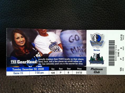 Ticket Stubs: Dallas Mavericks vs. Minnesota Timberwolves