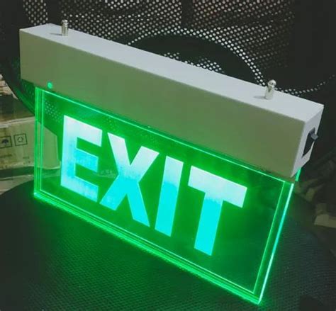 Led Exit Sign - Exit sign Board Green Led With Battery backup input ...