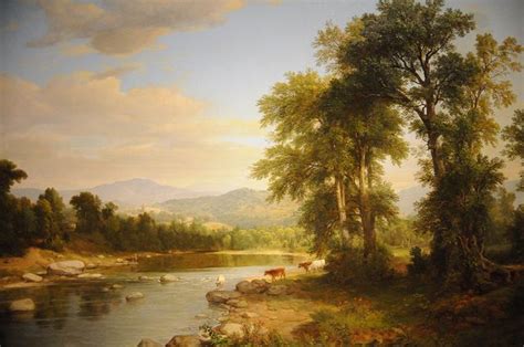 A River Landscape - Asher Brown Durand 1858 Vintage Landscape ...