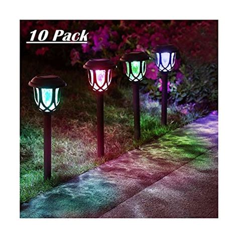 10 Pack Color Changing Solar Lights Outdoor Decorative, Solar Pathway ...