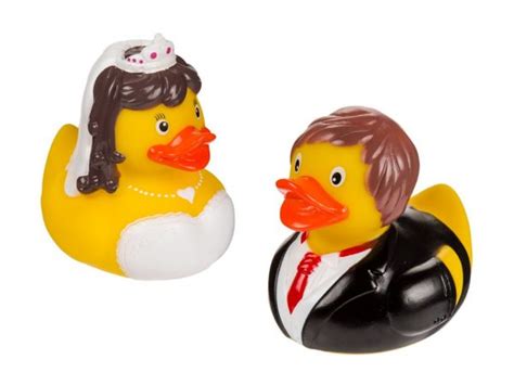 Large Set of 2 Bride and Groom |Couple Rubber Ducks Ideal Novelty Gift - Bargain WholeSalers