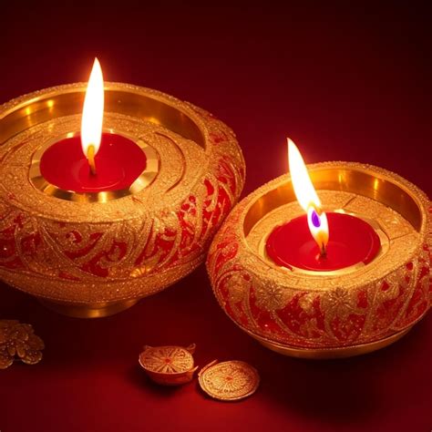 Premium AI Image | Happy Deepavali of candlelight or oil lamp