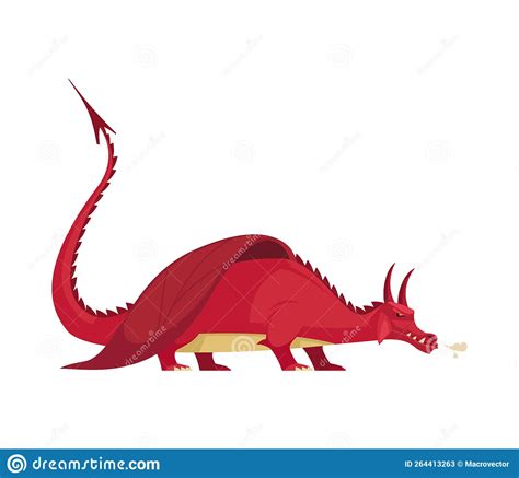 Funny Dragon Cartoon Composition Stock Vector - Illustration of beast ...