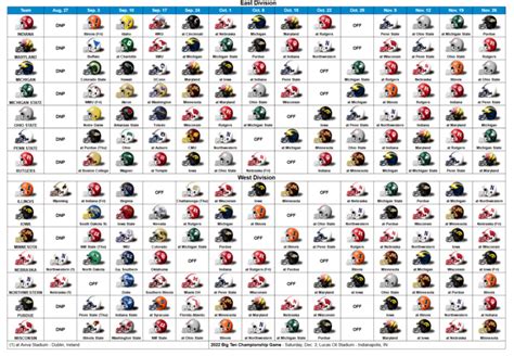 2022 Big Ten Football Helmet Schedule - Big Ten Football Online